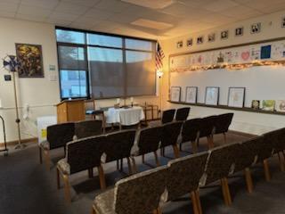 A prayer area with chairs